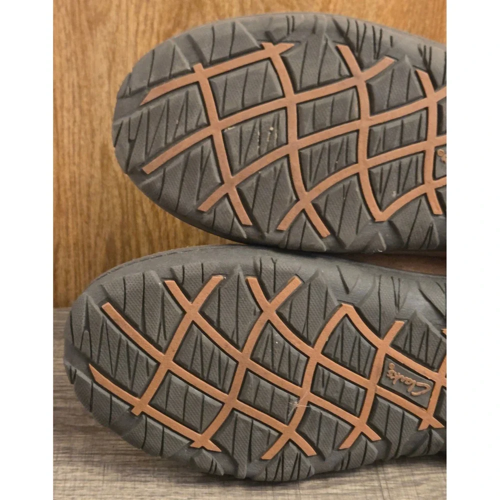 Clarks Mid Casual‎ Slippers Shoes Mens Size 10 Brown Tan